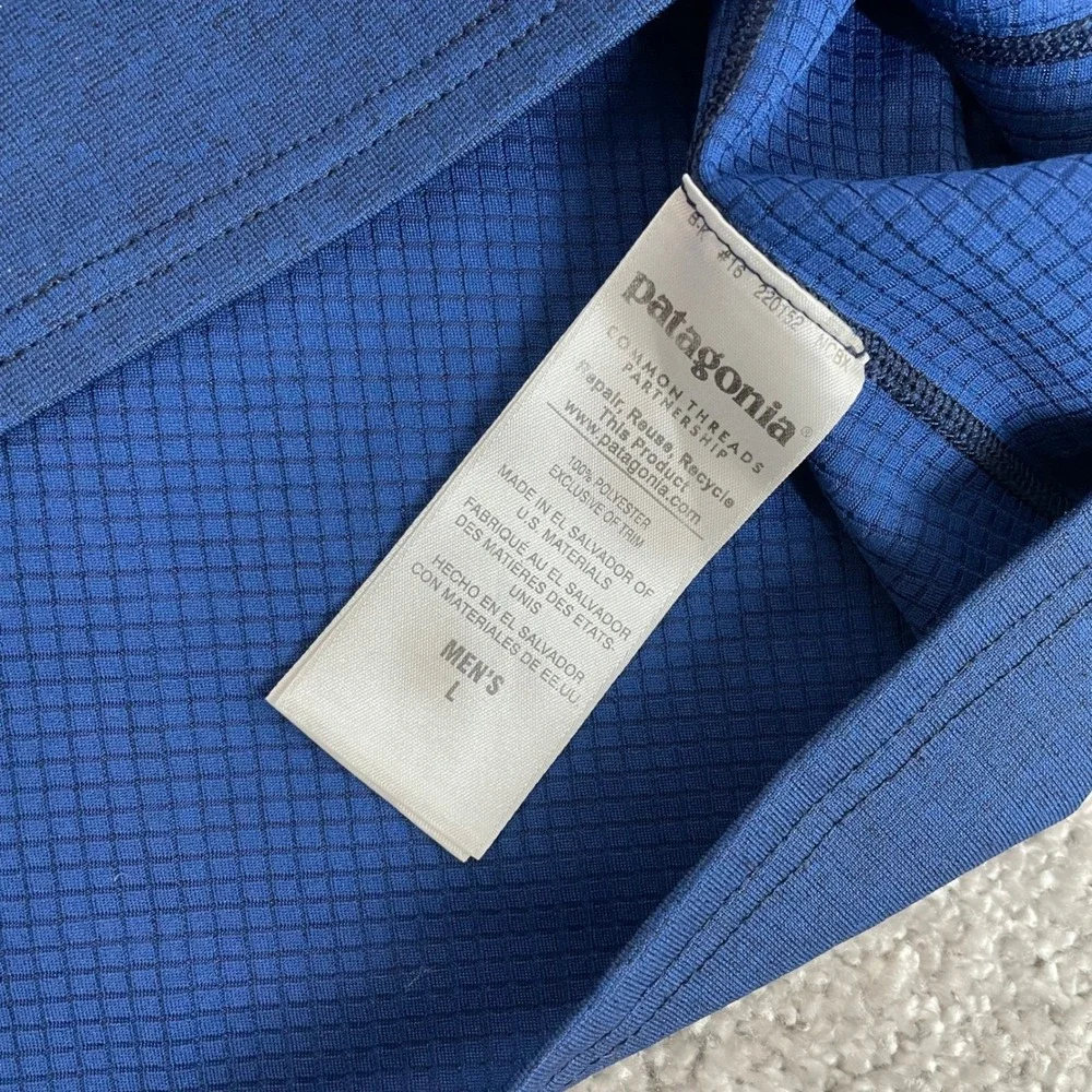 Patagonia Capilene 1/4 Zip Pullover Mens Large Midweight Zip Neck Baselayer Blue